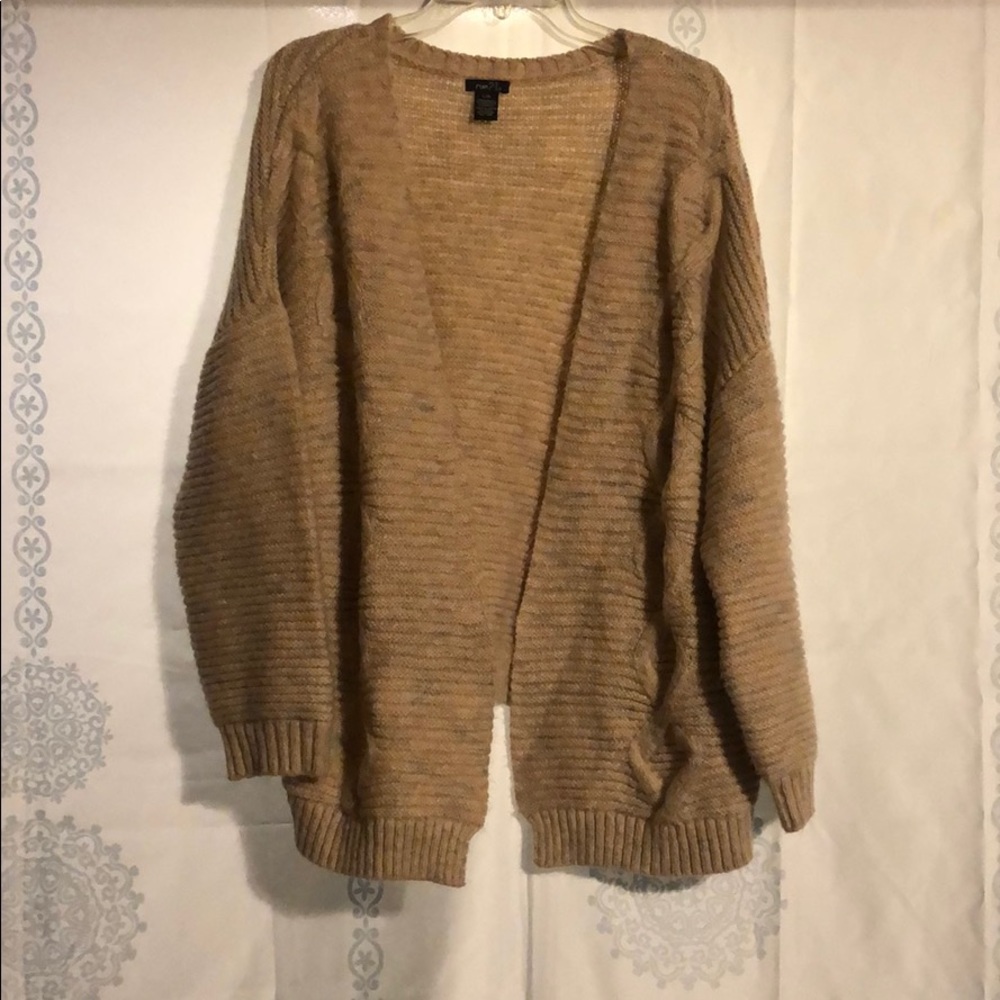 Peach and Grey Cardigan Sweater